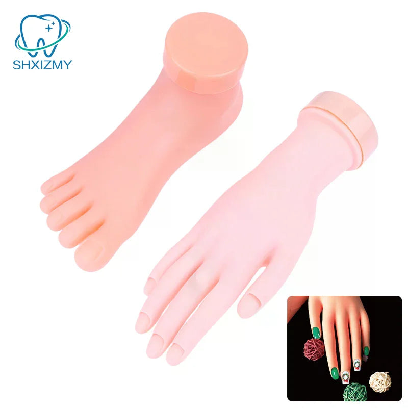 Silicone Nail Art Practice Hand & Foot Mannequin Model