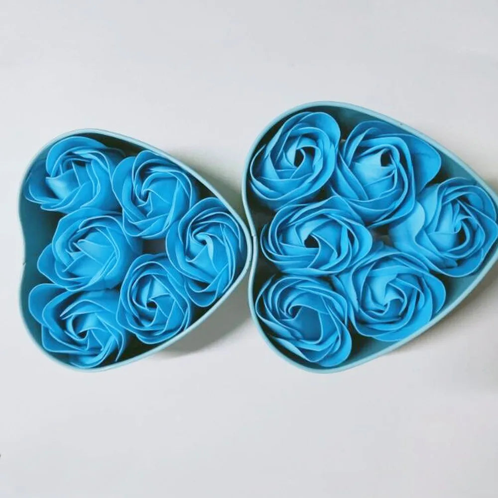 6-Pc Scented Rose Petal Soap Set in Heart Gift Box