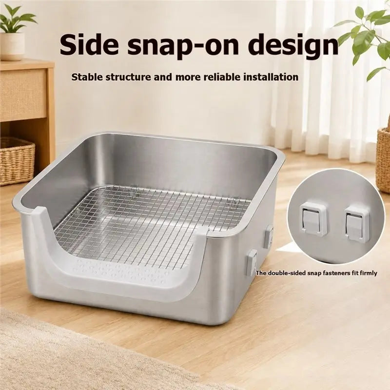 Stainless Steel Rabbit Litter Box Set with 304 Sifting Tray