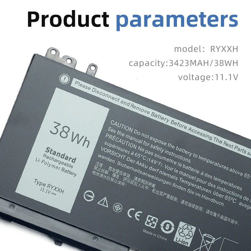 SUOZHAN RYXXH Dell Latitude Battery 11.1V 38Wh E5250 E5450 E5550