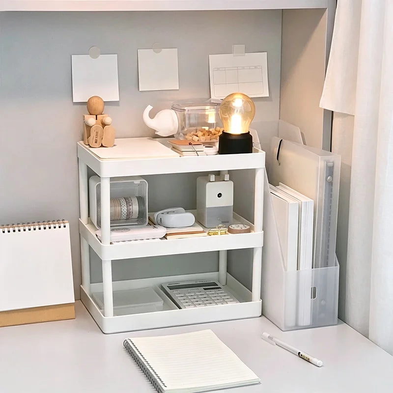 Double Layer Desktop Storage Rack Plastic Organizer | VIBE