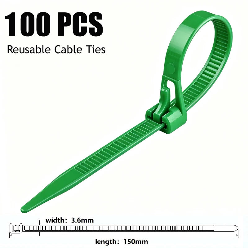 Reusable Nylon Cable Ties 50–1000 Pcs | Black & White PA66
