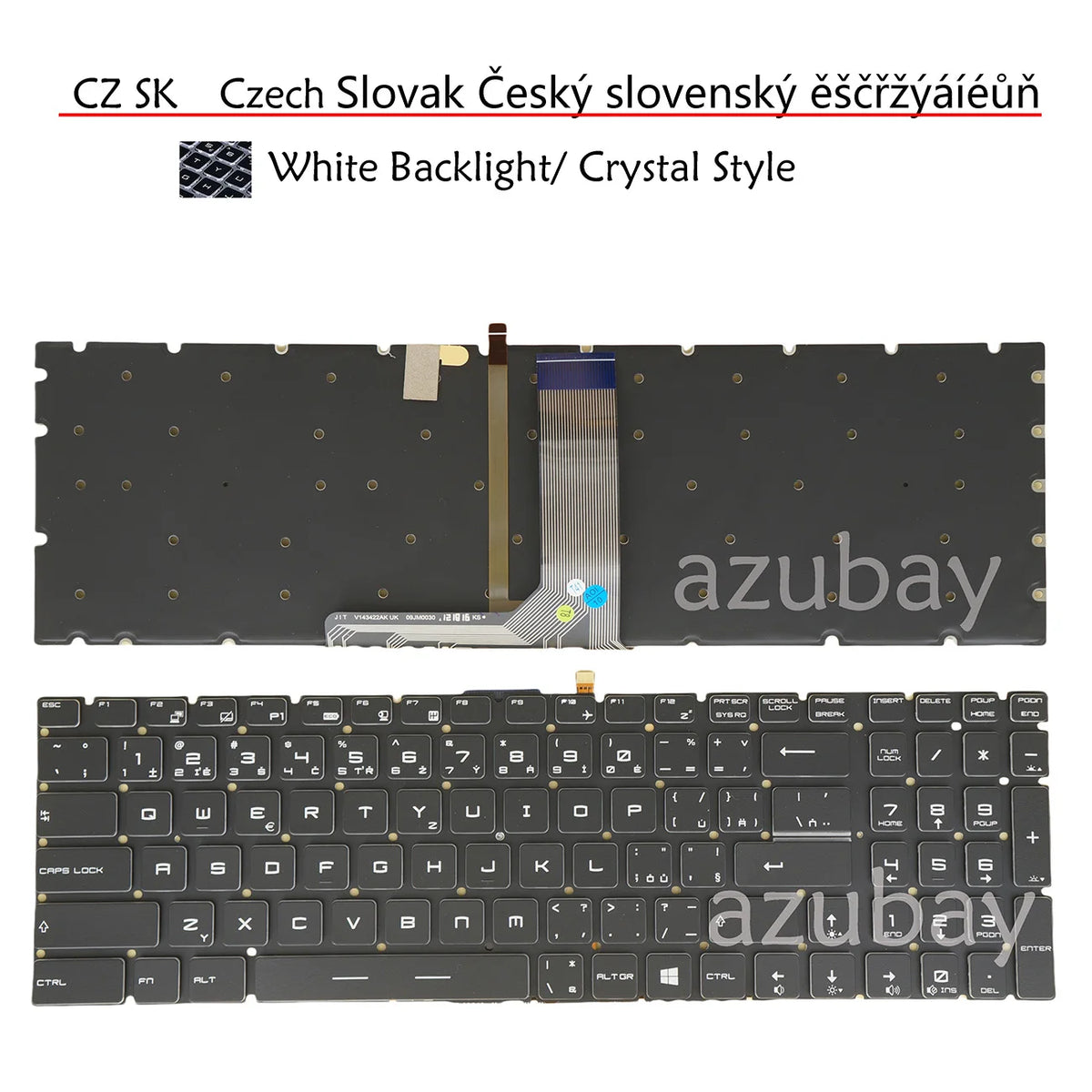 White Backlit Keyboard for MSI GT62VR GT72VR GT73VR | AZUBAY