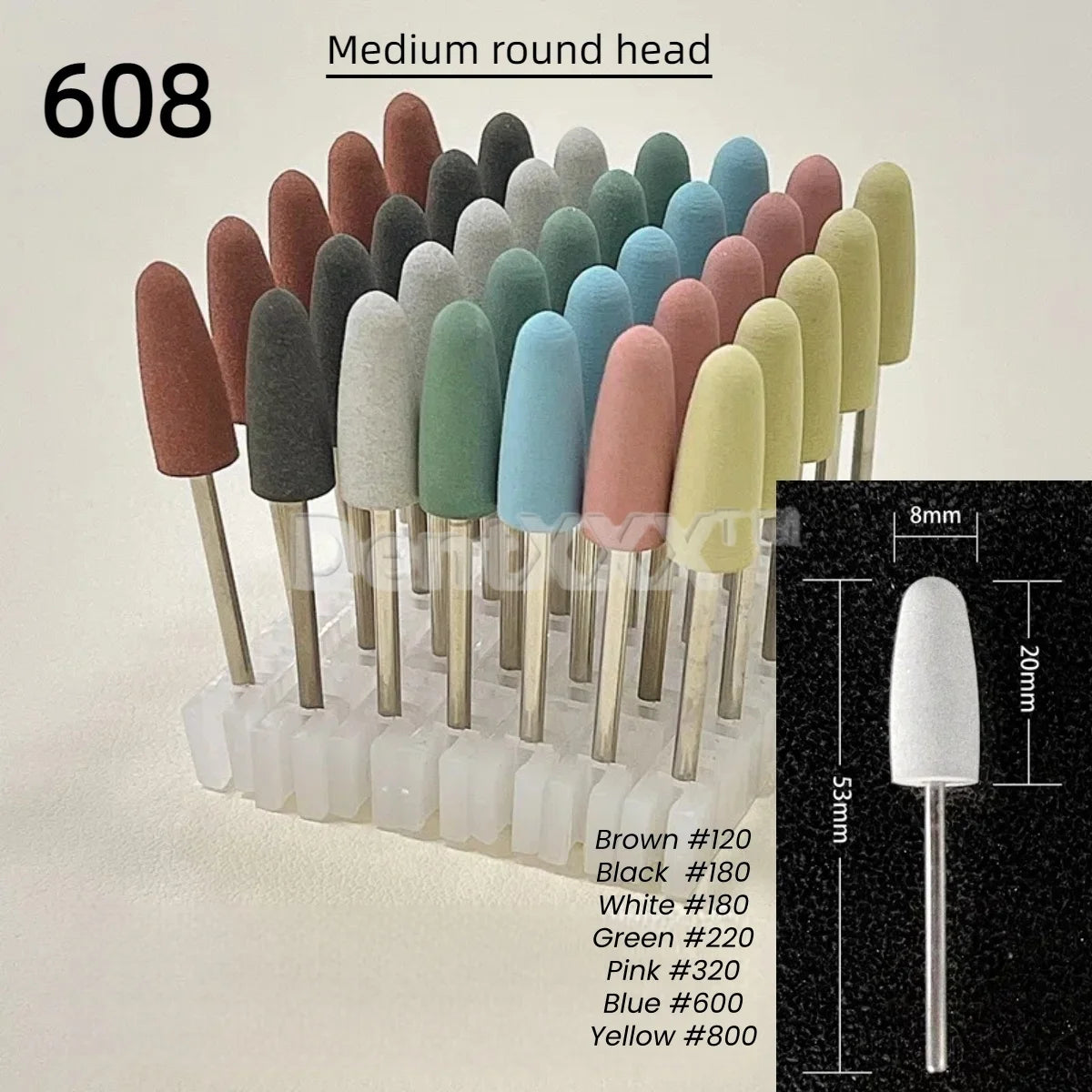 Silicone Nail Buffer Polisher Grinder – 7 Grits, Autoclavable
