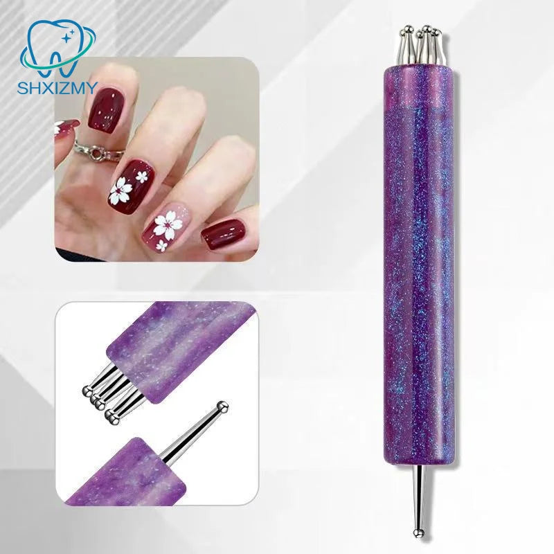5Pcs Dual-Ended Nail Art Dotting Pen & Liner Brush Set