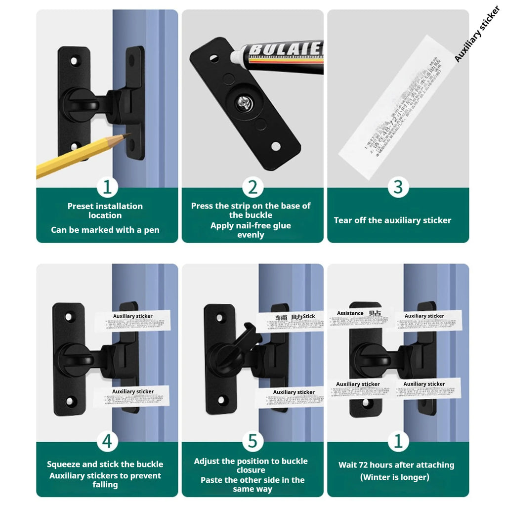 Barn Door Slide Latch Lock – No-Drill Aluminium Hardware