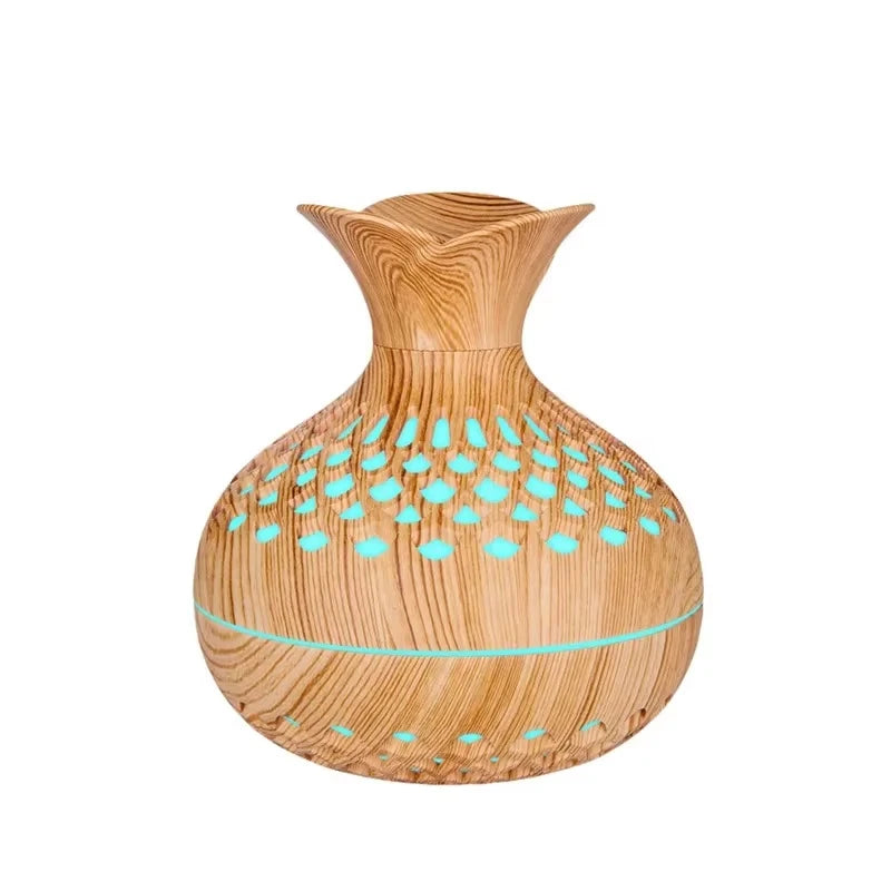 Wood Grain Mini USB Ultrasonic Humidifier & Aroma Diffuser 300ml