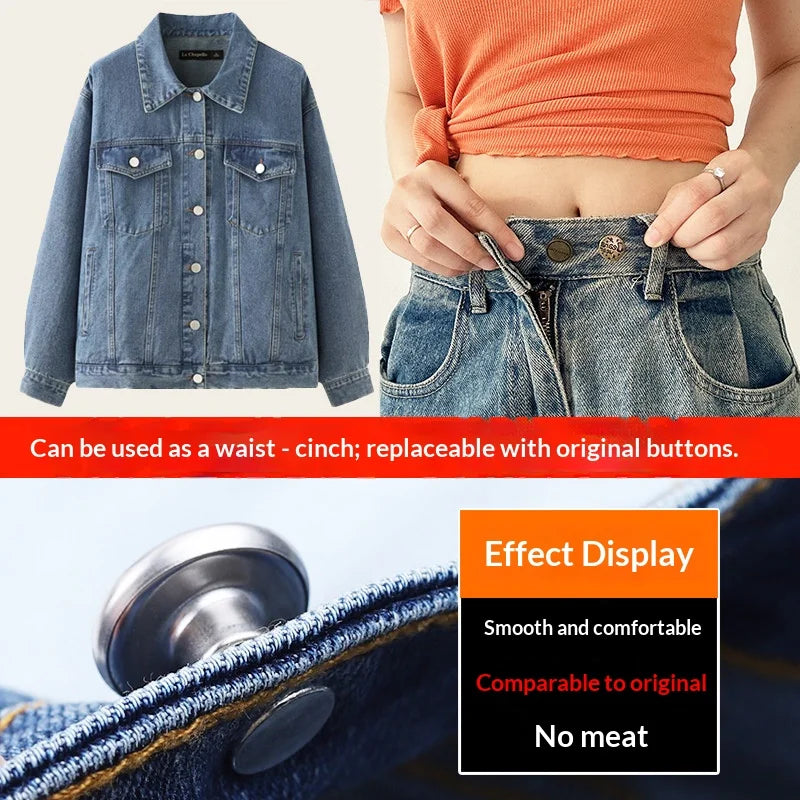 Detachable Metal Jeans Buttons – Adjustable Waist Tightener