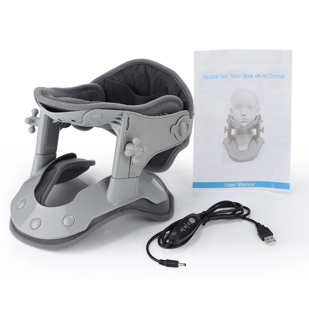 Inflatable Neck Traction Brace | Warming Vibration & Remote