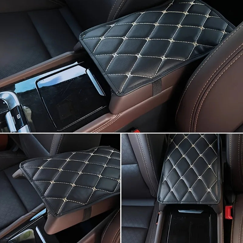 PU Leather Car Armrest Cover Cushion Pad with Storage Box