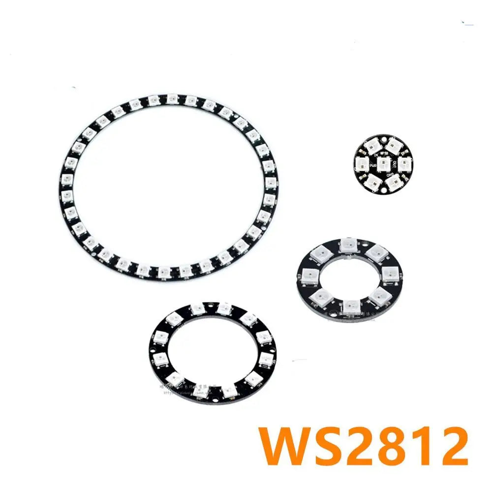 WS2812 5050 RGB LED Ring 8/12/16/24 Bit Full-Color Module