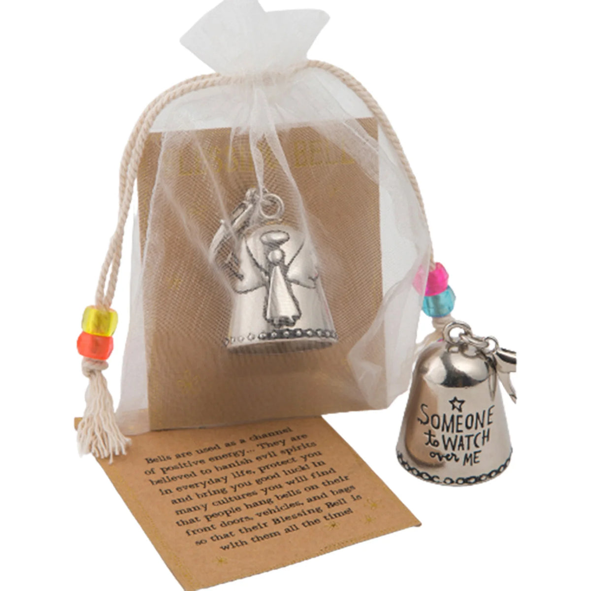 Vintage Rustic Blessing Bell – Silver Angel Bell Ornament