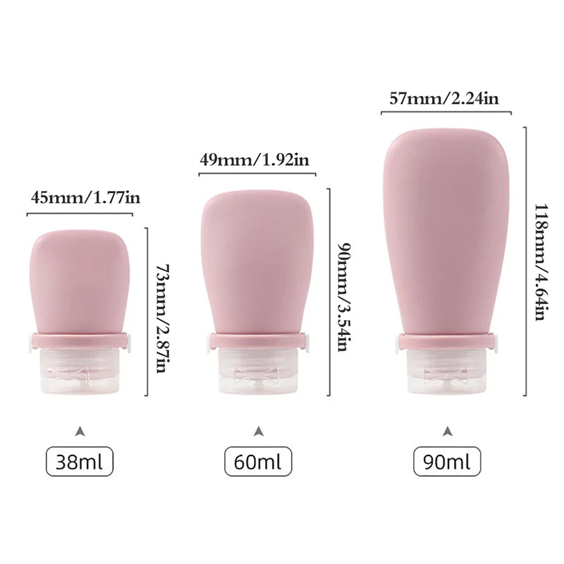 Silicone Travel Bottles 30/60/90ml Leak-Proof Refillable Squeeze