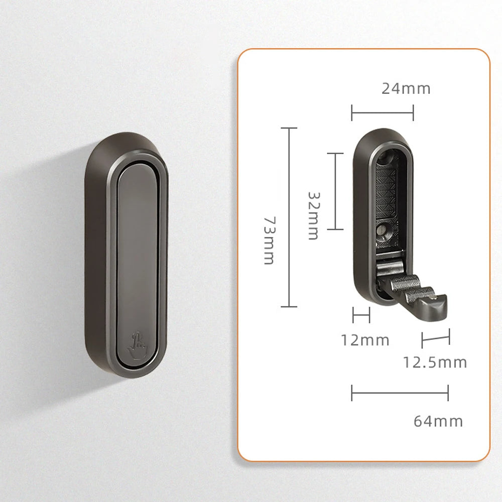 Foldable Wall Hooks Heavy-Duty Zinc Alloy Coat Rack | Black