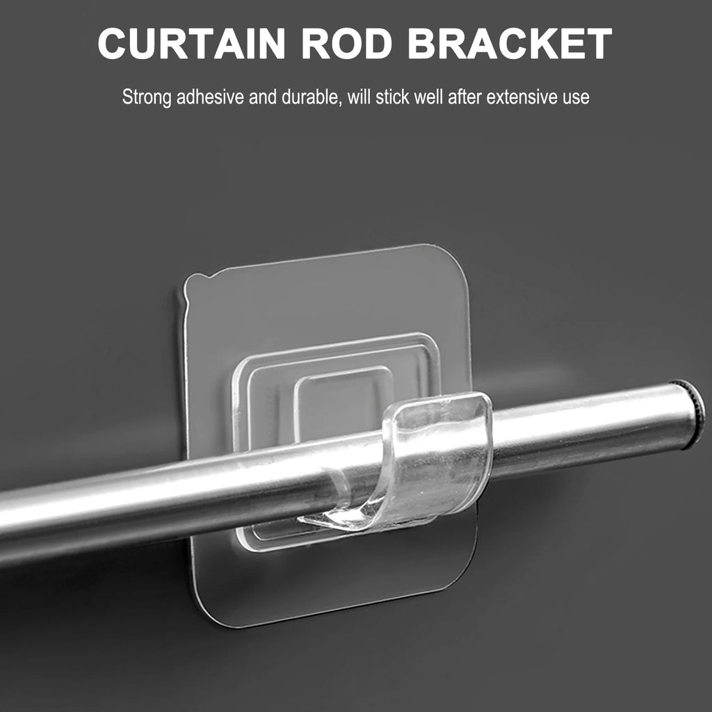 No-Drill Adhesive Curtain Rod Brackets – 8 Pack | VIBE