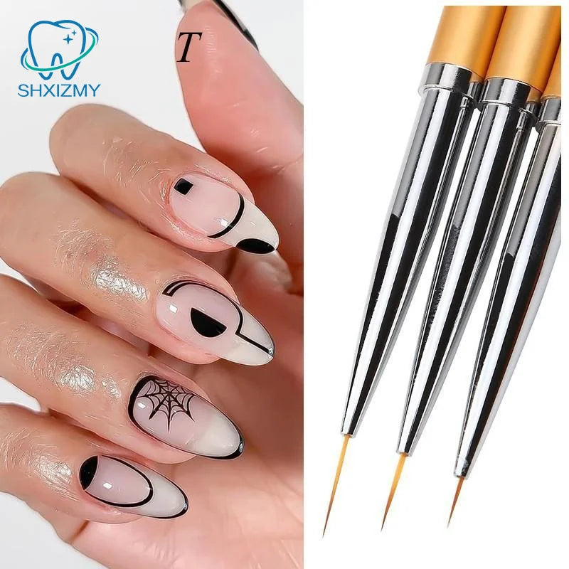 3-Pc Nail Art Liner Brush Set – Acrylic UV Gel Stripe Pens