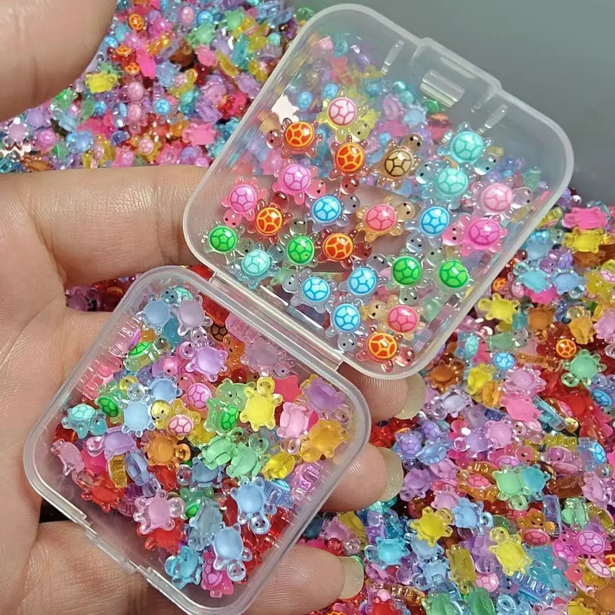 50pcs Kawaii Turtle 3D Flatback Resin Nail Art Charms DIY