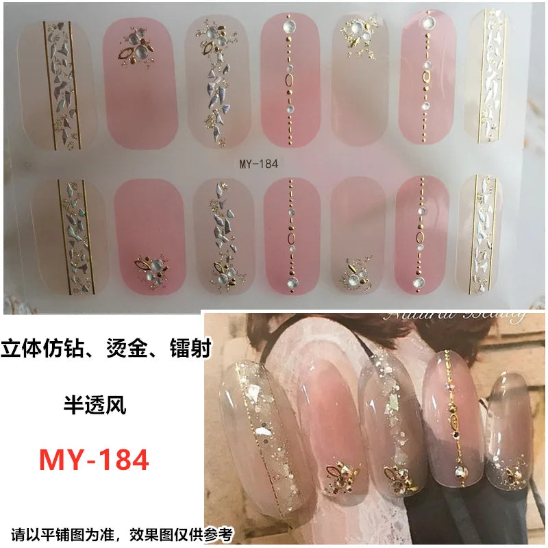 Summer Nail Art Stickers – 14-Tip Full Cover Gel Film Decals