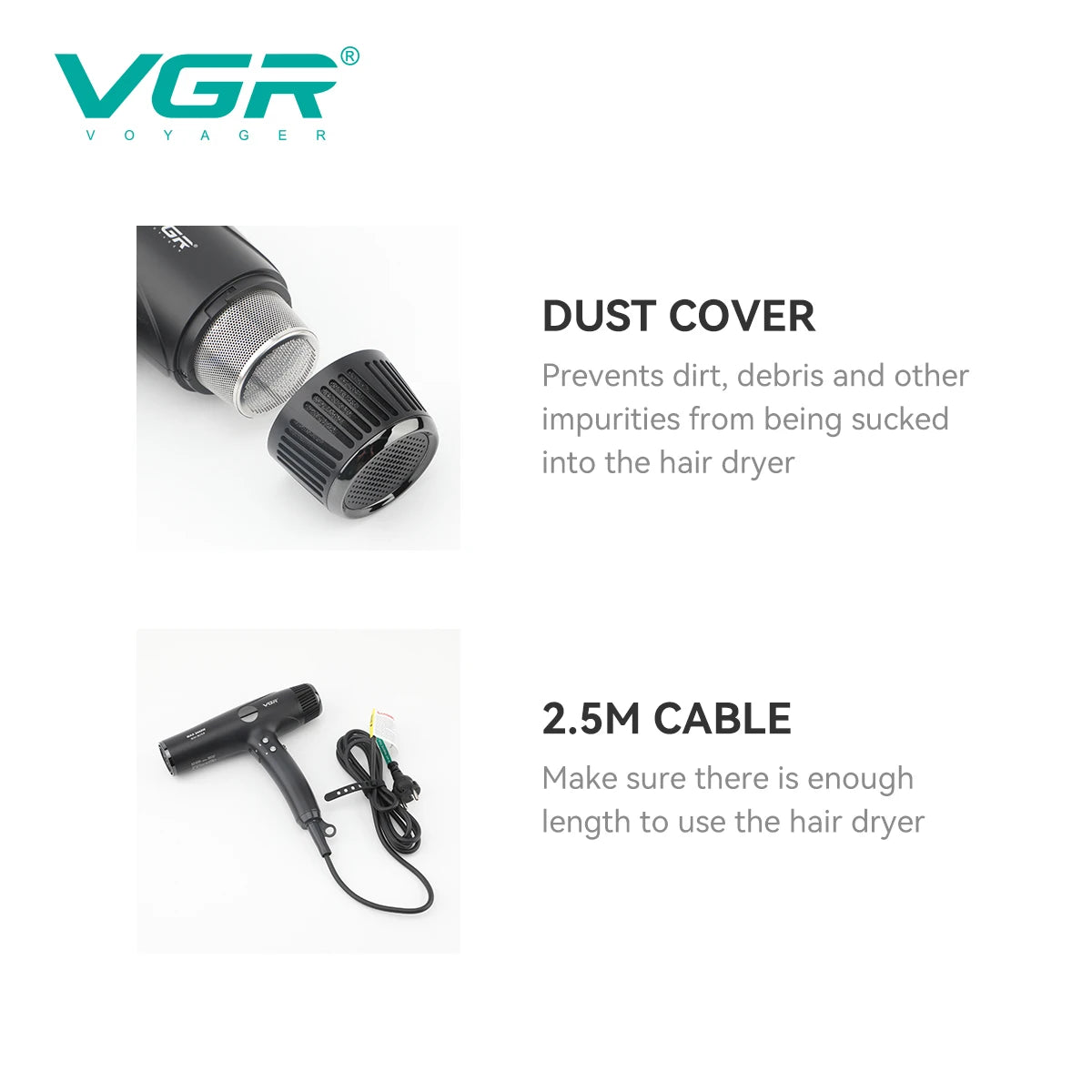 VGR V-469 Professional Negative Ion Hair Dryer 110000 RPM BLDC