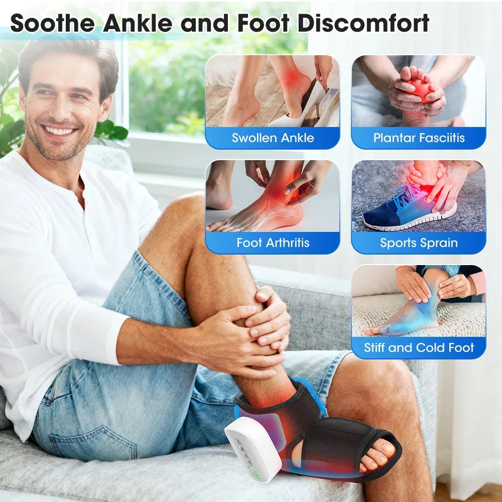 Hailicare Dual Airbag Foot & Ankle Massager – 3 Modes Heat