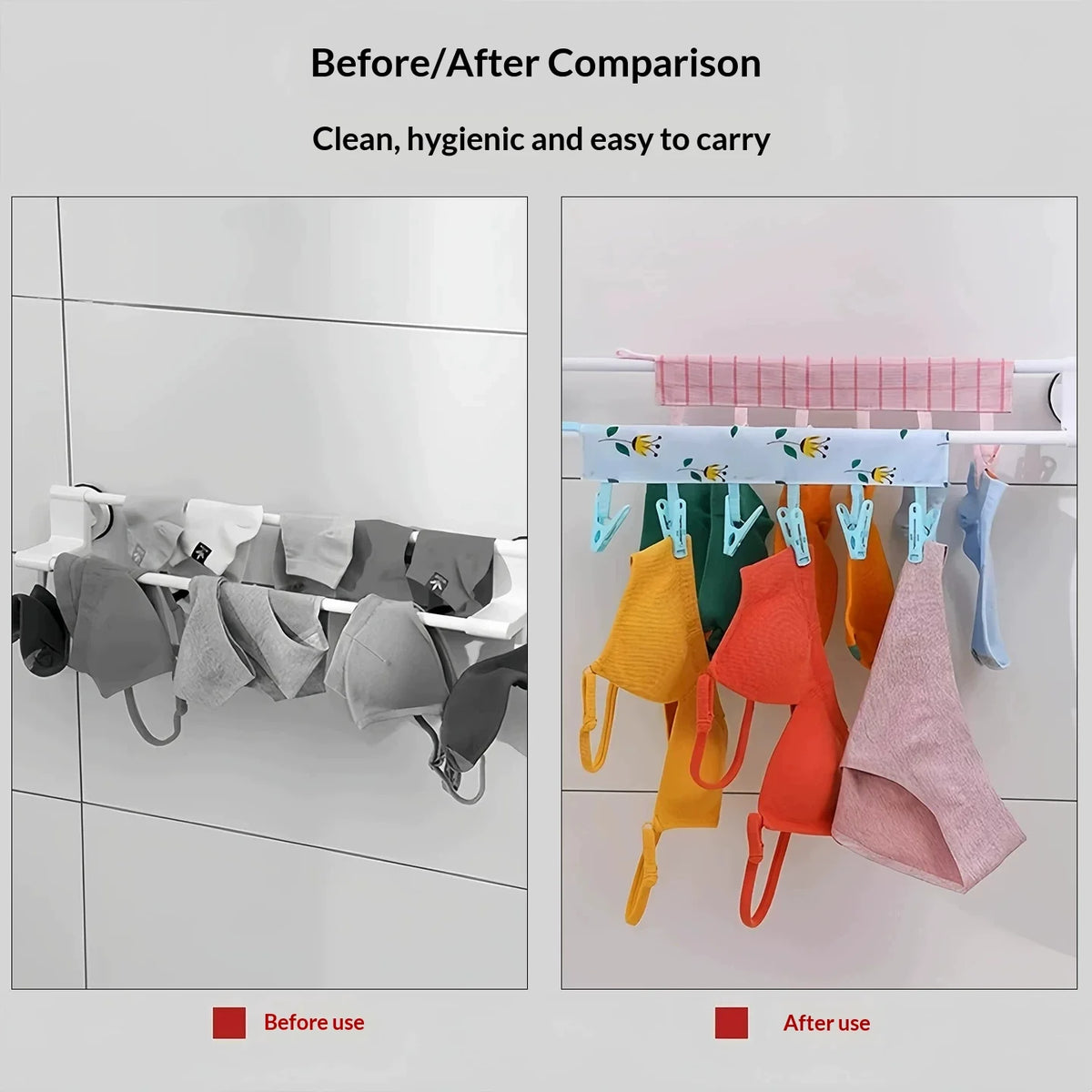 Foldable Travel Drying Rack with 6 Clips – Portable Laundry