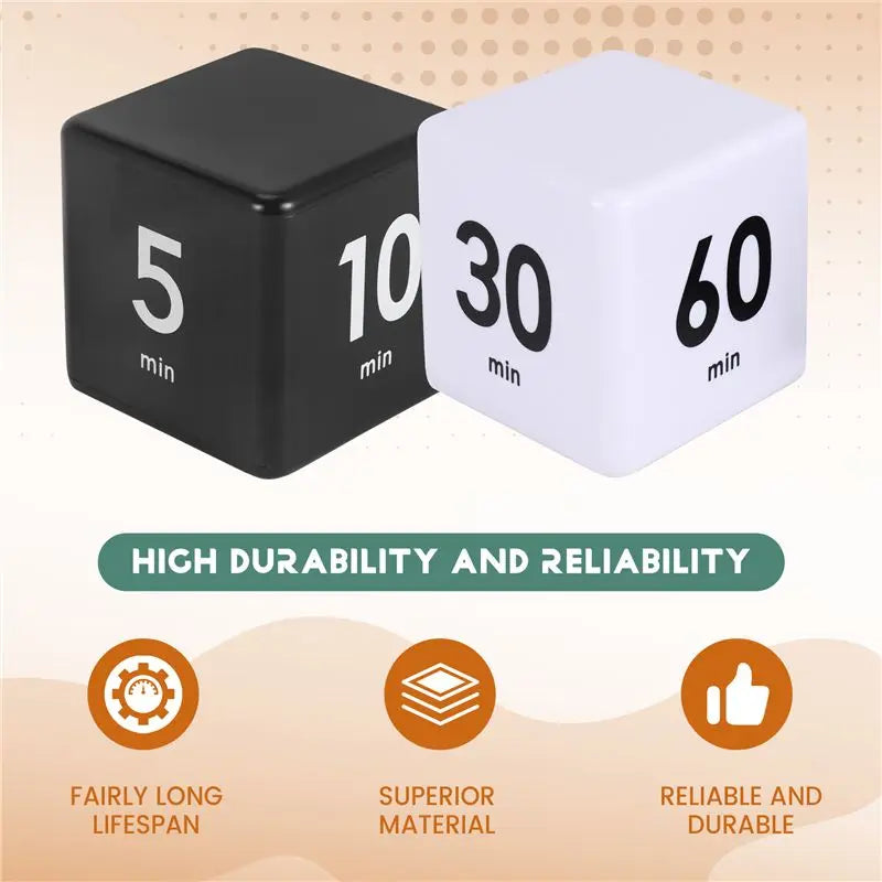 2-Pack Cube Flip Timers – Gravity Sensor, 8 Time Settings