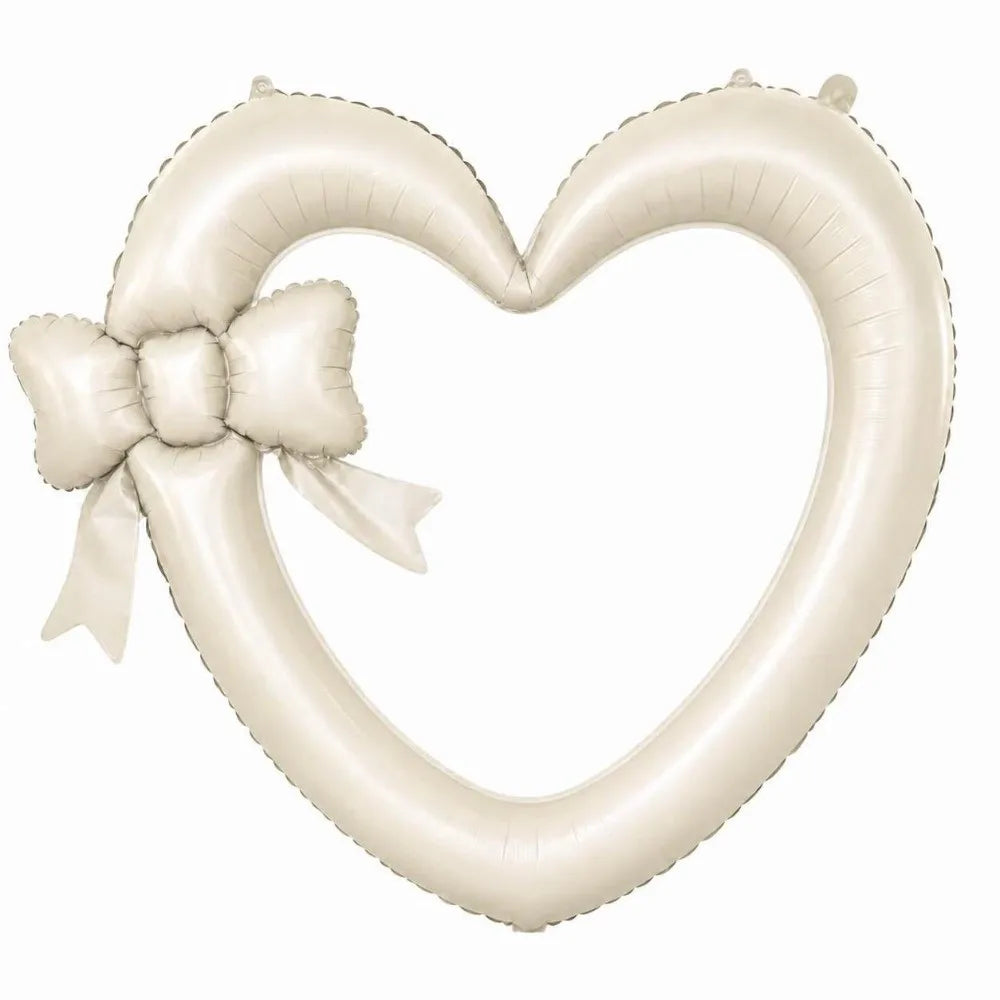 Heart Bow Foil Balloon Photo Prop – Valentine's Party Décor