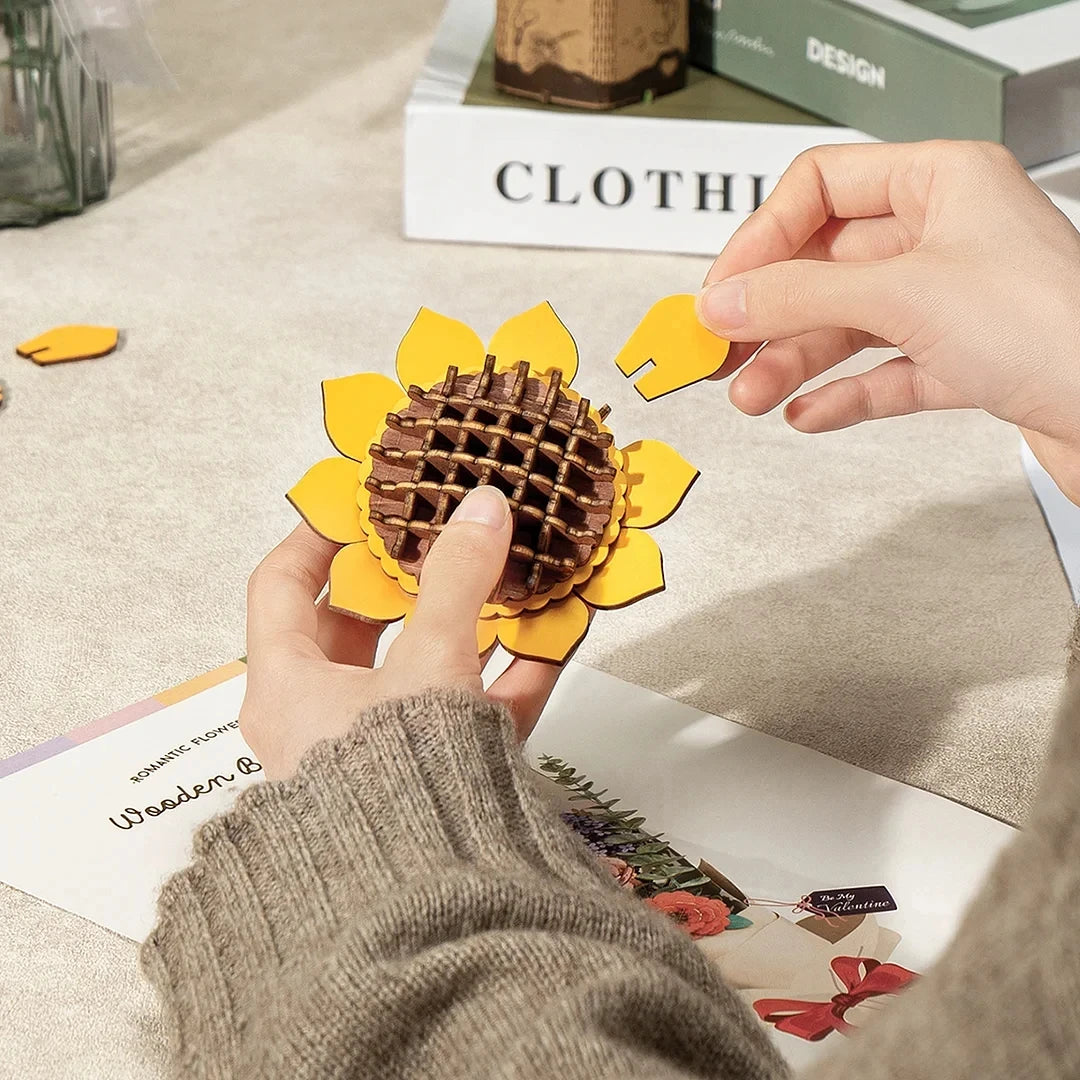 DIY Wooden Flower Bouquet Assembly Set – Handmade Gift