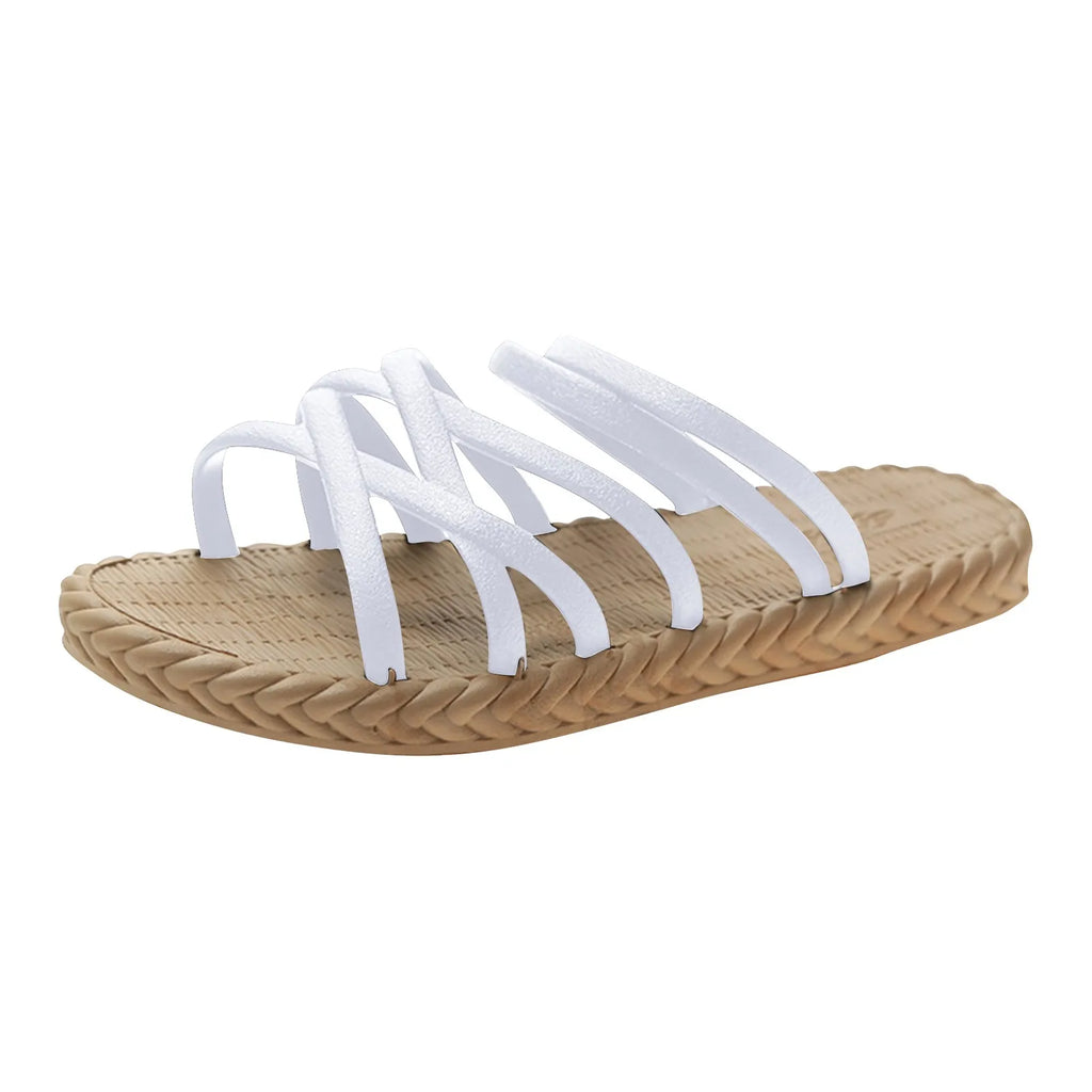 Women's Summer Flat Sandal Slippers – Soft Sole Slip-On