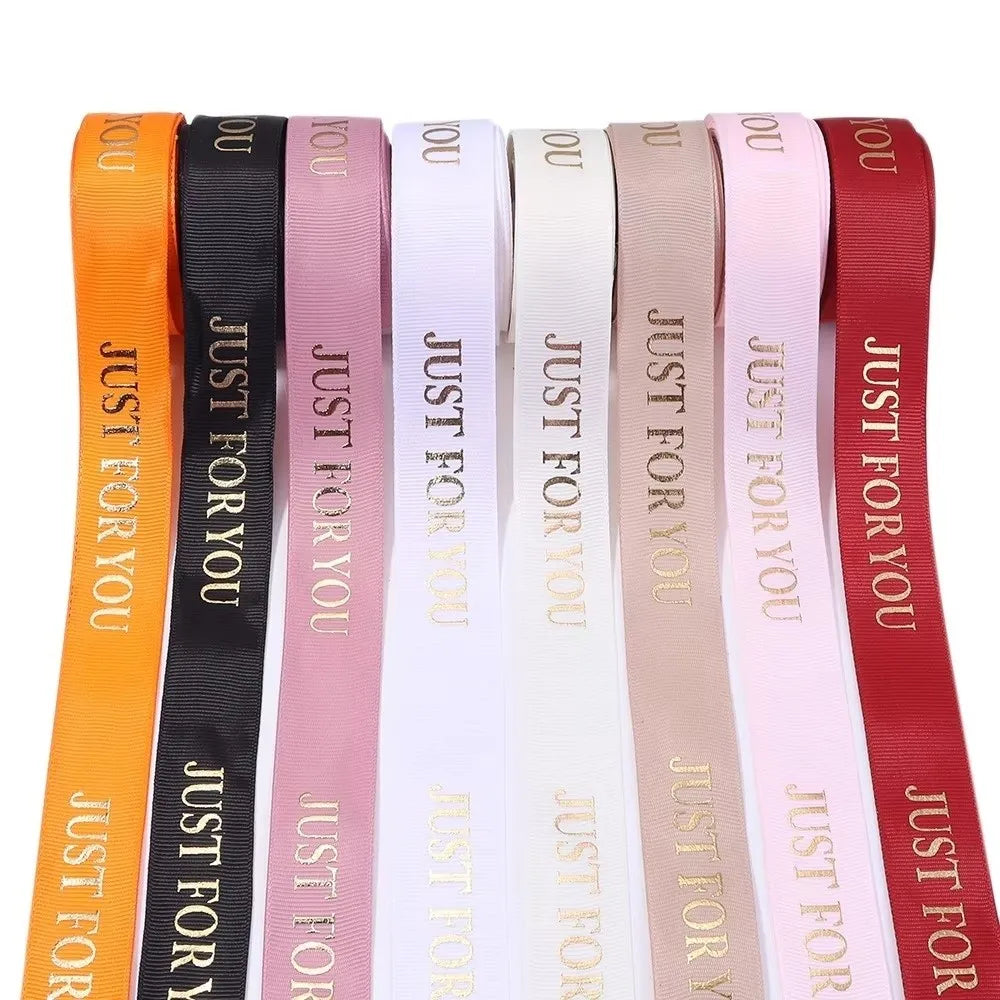 10 Yards "Just For You" Printed Polyester Ribbon 25mm