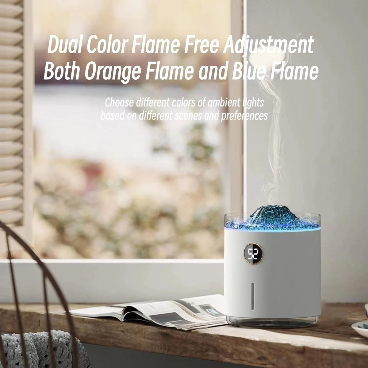 350ml Volcano Flame USB Humidifier & Aroma Diffuser