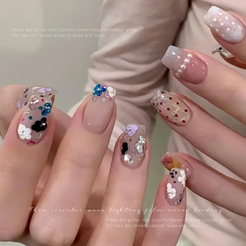 Mini Heart Nail Glitter Sequins – Colorful Sparkling Nail Art Charms