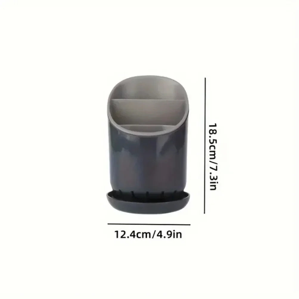 Plastic Cutlery Holder with Drainer – Spoon Fork Knife Organizer