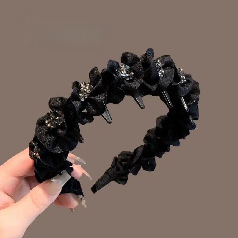 Rhinestone Headband for Women – Non-Slip Face Wash Hair Band