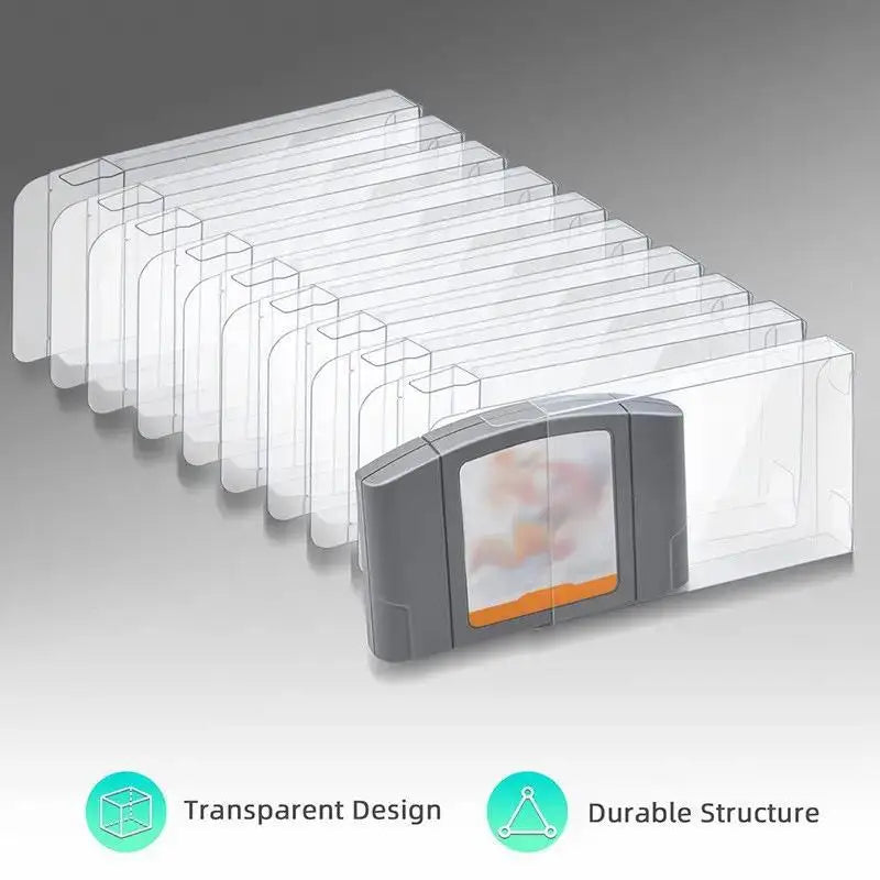 5-Pack N64 Cartridge Clear PET Protective Cases – Dust & Moisture