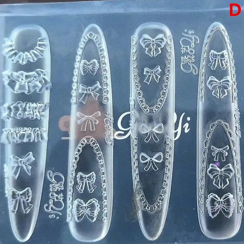 Lace Bowknot Silicone Nail Art Mold | French Manicure Stencil