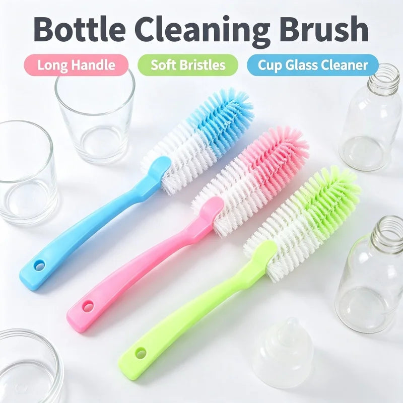Long Handle Bottle Cleaning Brush – Soft Bristles Kitchen Tool