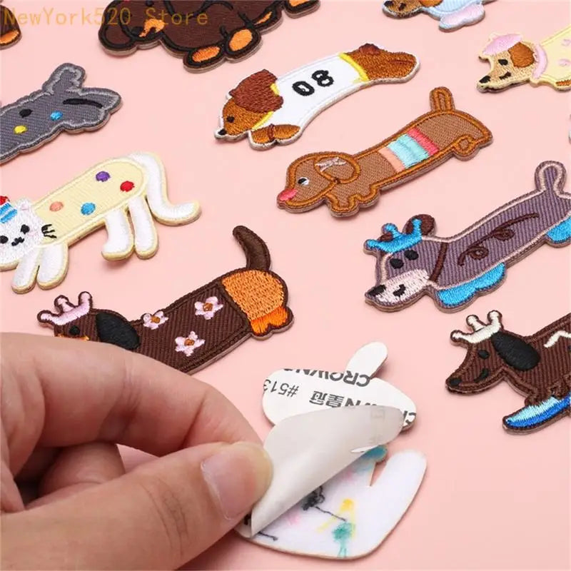 Dog Embroidered Iron-On Patches for Jackets, Bags & Clothes