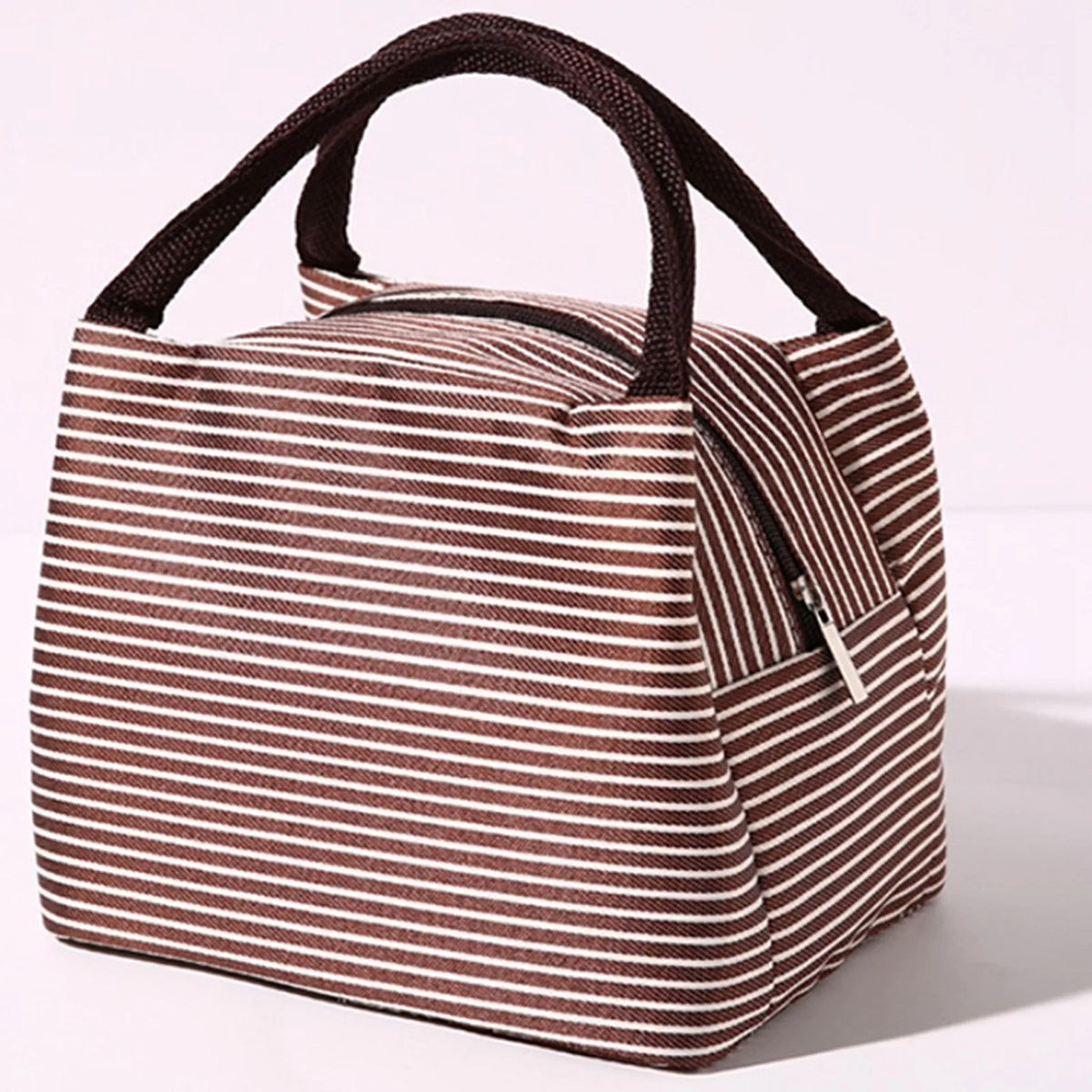 Large Insulated Lunch Bag Oxford Striped Cooler Tote Unisex