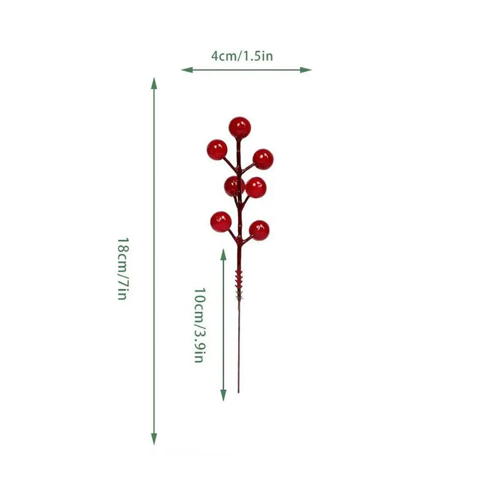 Artificial Christmas Pine Branches with Red Berries – DIY Set