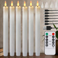 Rechargeable Flameless LED Taper Candles – Timer & Remote, 6-Pack