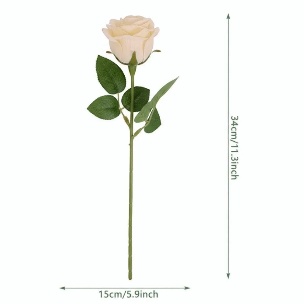 Silk Rose Artificial Bouquet – Realistic Faux Flower Home Decor