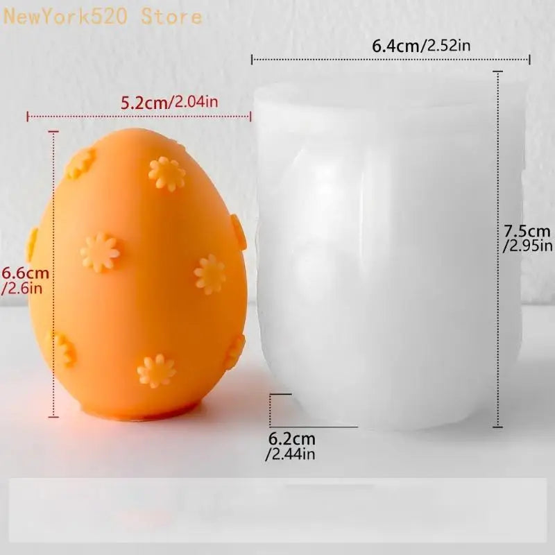 Easter Egg Silicone Mold – Flower Embossed Craft Mould