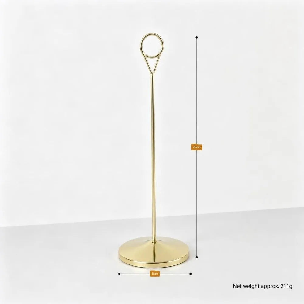 Gold Metal Table Number Holder – Drop Clip Card Stand