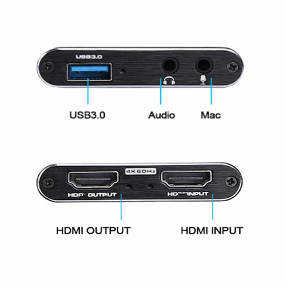 4K 1080p 60fps Video Capture Card – USB 3.0 Live Streaming