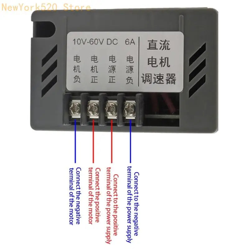 DC Brushed Motor Speed Controller 10-60V 6A Forward Reverse PWM