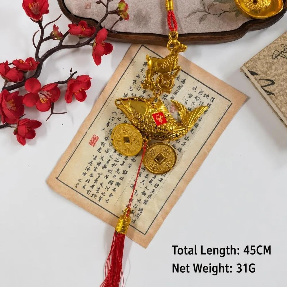 2027 Sheep Zodiac Chinese New Year Hanging Ornament Red Tassel