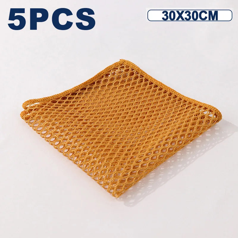 5-Pack Mesh Dish Cloths Non-Stick Scouring Pads Quick Dry