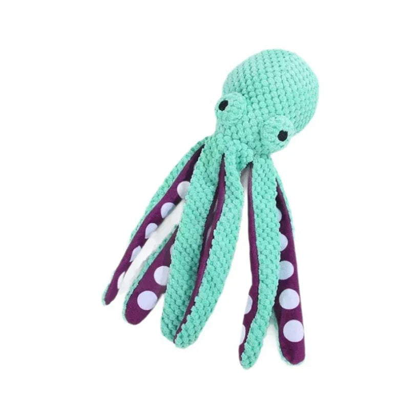 Octopus Squeaky Dog Toy – Interactive Teeth Cleaning Chew