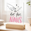 "But First, Nails" Acrylic Desk Sign – Nail Salon Decor